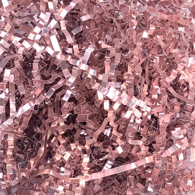 Keoferlo Shredded Paper Pink Basket Filler 1/2 LB Gift Box Crinkle Cut Paper Shredded Stuffing Rose Pink Grass for Easter Packing Shipping Decorations Wrappings - Image 1